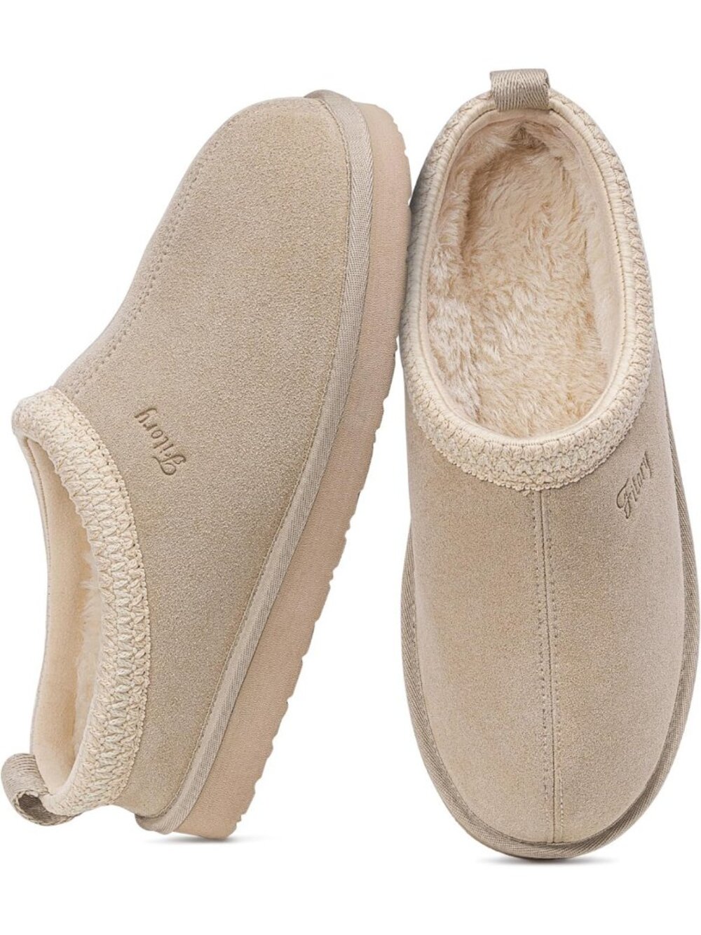 Cozy Women's Suede Slip-On Slippers with Faux Fur Lining - Comfortable House